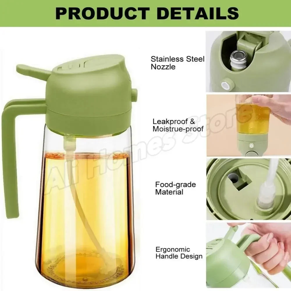 2In1 500Ml Oil Sprayer Bottle and Oil Dispenser