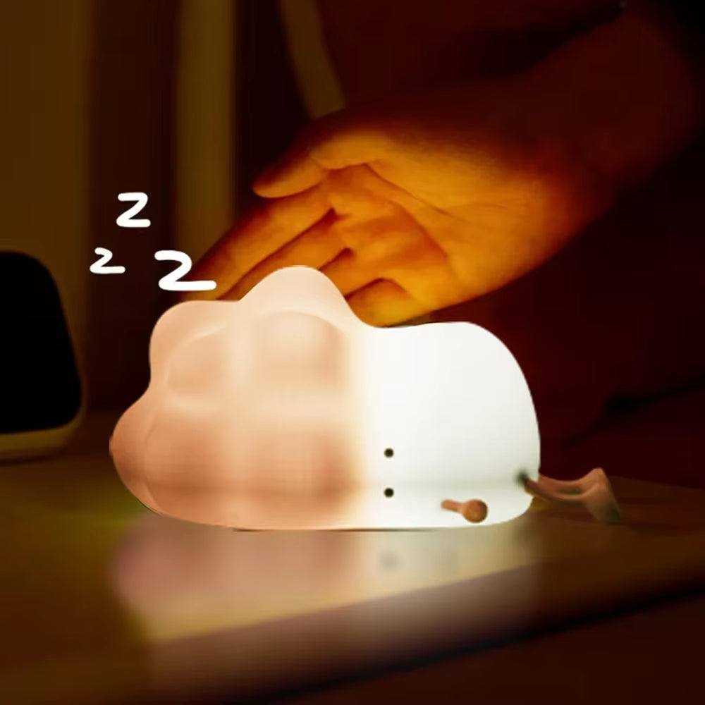 Flat Duck Nightlight. Soft squiggy silicone, touch activated, 30 minute timer, rechargable, book holder, phone holder. Great for kids, teenagers and adults. 