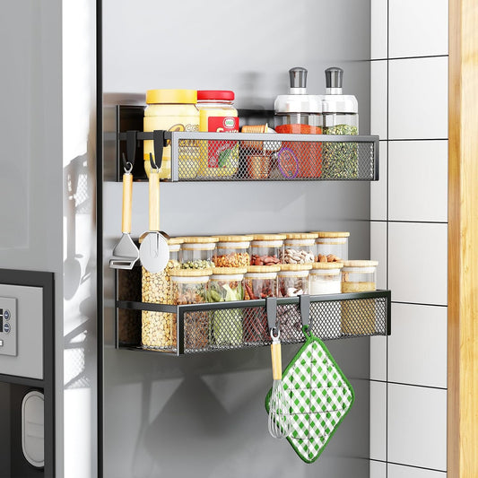 2 Pack Metal Magnet Fridge, Microwave, Dishwasher Shelf for Organization and Storage