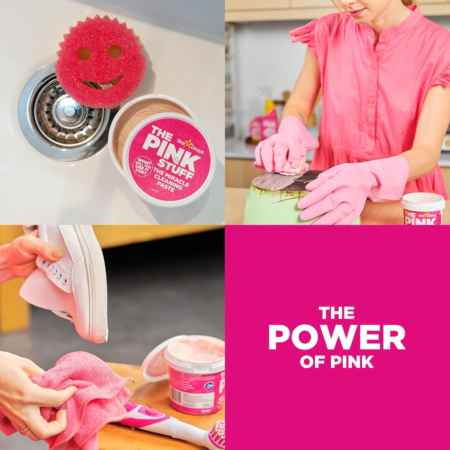 The Pink Stuff Miracle Cleaning Paste 850G - Vegan Multi Purpose Household Surface Cleaner - Non-Toxic, Not Tested on Animals