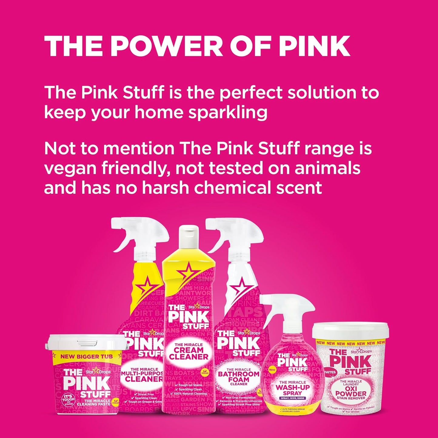 The Pink Stuff Miracle Cleaning Paste 850G - Vegan Multi Purpose Household Surface Cleaner - Non-Toxic, Not Tested on Animals
