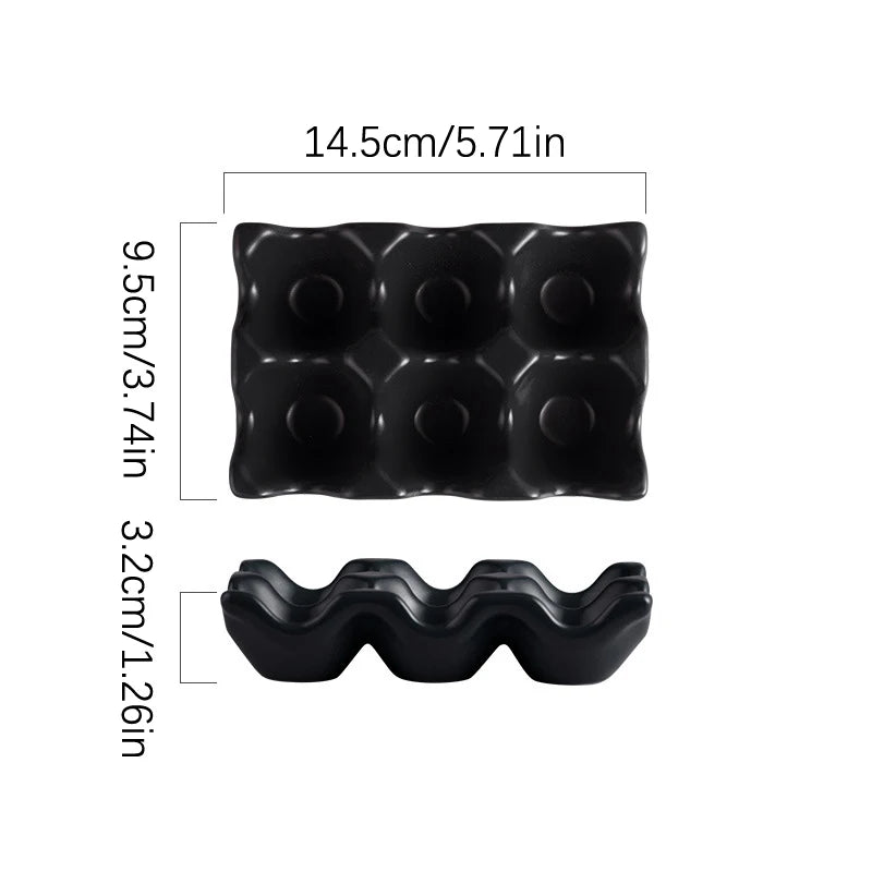 Ceramic Egg Tray, Half Dozen Egg Holder for Fridge, Countertop Display