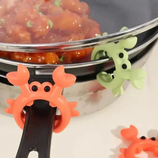 CrabyMccrabface Multi Use Silicone Utensil Holder/Overflow Pot Clip (Pack of 4)